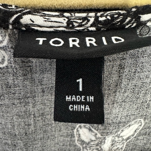 Torrid 1X Dress French Bulldog Print Skater Black Fit Flare Scoop Neck P… - Picture 6 of 9